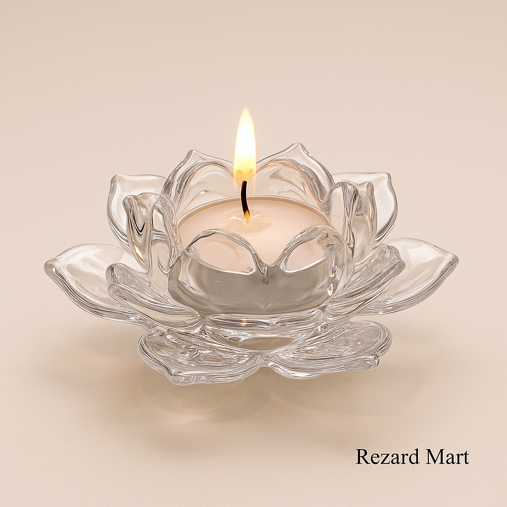 Glass Lotus Candle Stand For DIWALI OFFER