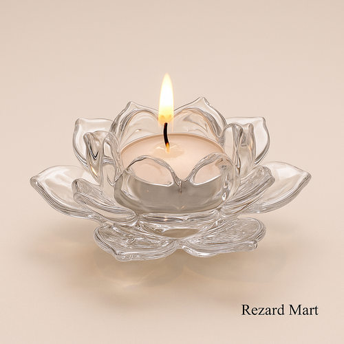 Glass Lotus Candle Stand For DIWALI OFFER