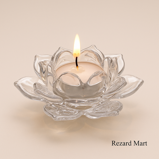 Glass Lotus Candle Stand For DIWALI OFFER